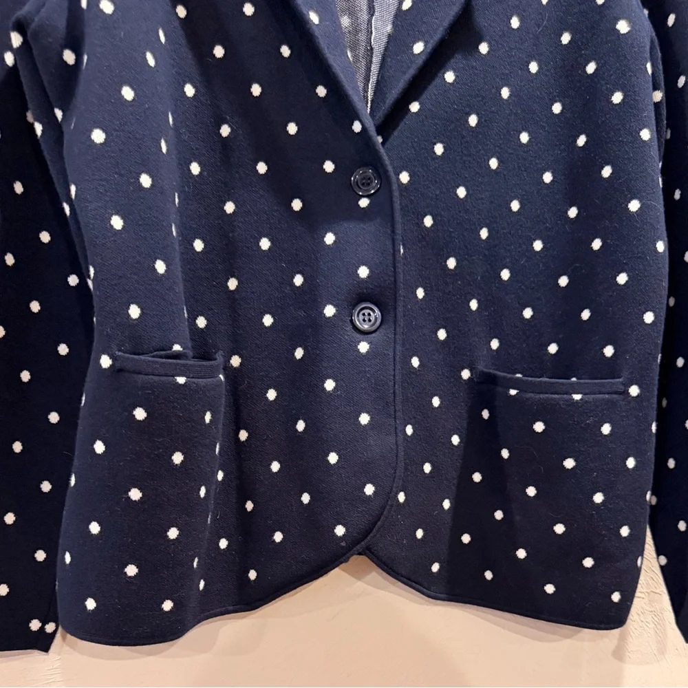 Navy Polka Dot Women's Blazer - Picture 2 of 9